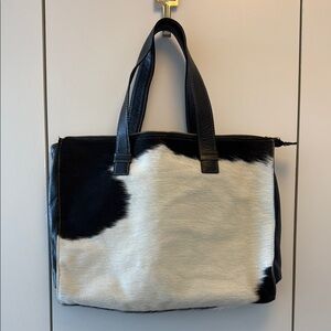 Leather Black and White Bag